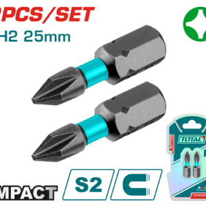 Total 25mm PH2 Impact Screwdriver Bits - TACIM71PH225