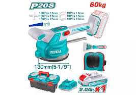 TOTAL TTVLI20018 Cordless Tile Vibration Machine 20V – 6 Speed Adjustable | 130mm Suction Cup | 60kg Adsorption | With 2.0Ah Battery, Charger, Tile Levelers & Accessories