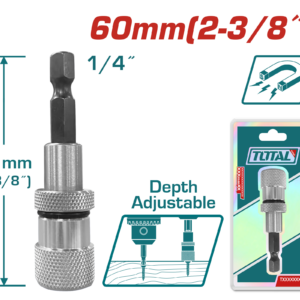 TOTAL Magnetic Limit Screwdriver Bit Holder 60mm (1/4" Hex) – TAC464601