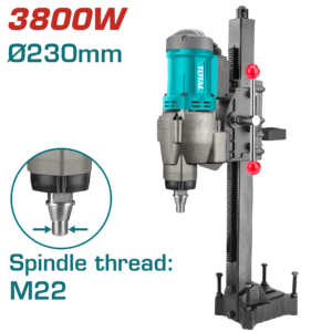 TOTAL TDDM38001 3800W Diamond Core Drilling Machine with Stand – 230mm Concrete Core Drill