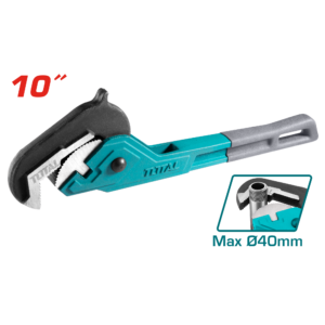 TOTAL 10" Ratcheting Pipe Wrench (250mm) – Heavy Duty Carbon Steel Adjustable Pipe Wrench, 14–40mm Clamping Capacity | Model THT171102