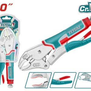 TOTAL 10" Curved Jaw Locking Pliers – Heavy Duty Cr-V Steel Grip Pliers with Adjustable Opening (0–50mm) | Model THT191001