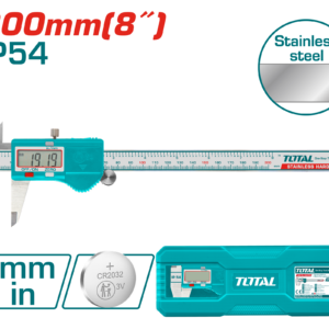 TOTAL Digital Caliper 0–200mm, 0.01mm Resolution, IP54, Metric/Inch-TMT322006