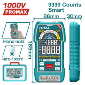 TOTAL Digital Multimeter TRMS 9999 Counts, VA Color Display, Smart Function-TMT5110004