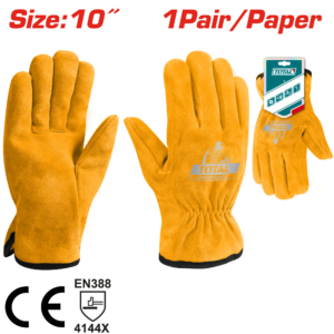 TOTAL TSP14210 Leather Gloves – 10 Inch, Full Palm, Full Lining