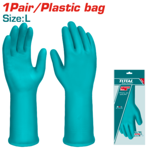 TOTAL TSP1801 PVC Gloves– Size L, 32cm, Heavy-Duty Hand Protection