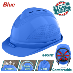 TOTAL TSP8603 Safety Helmet– Blue, 6-Point Suspension with Ratchet Adjustment