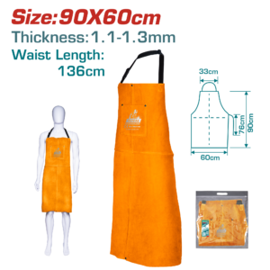 TOTAL TSPWA03 Leather Welding Apron– 90×60cm, Heat & Flame-Resistant Cowhide