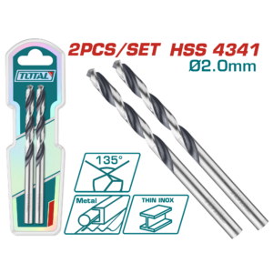 TOTAL 2mm HSS Drill Bit Set 2PCS – TAC1200024