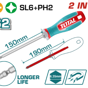 TOTAL 2 In 1 Interchangeable Screwdriver Set – THT250266