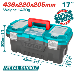 TOTAL 17" Plastic Tool Box with Metal Buckle – TPBX0172