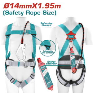 TOTAL TOOLS Safety Harness with Energy Absorber Lanyard TSH501420