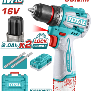 TOTAL 16V Brushless Cordless Drill Driver Kit- TDLI16606