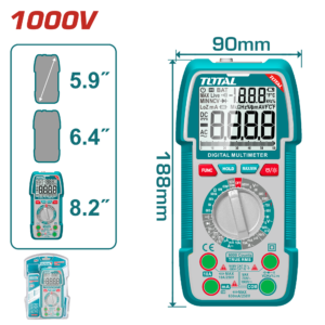 TOTAL Digital True RMS Multimeter – 6000 Counts-TMT5310002